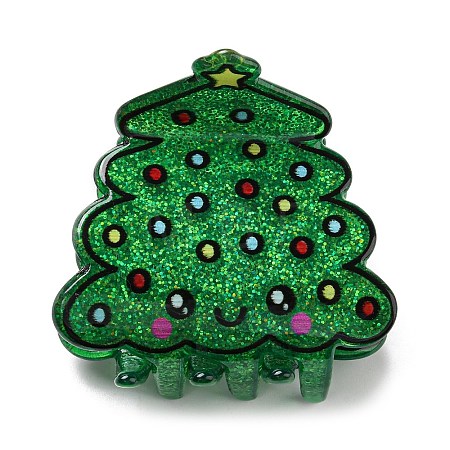 Christmas Theme Glitter Acrylic Claw Hair Clips PHAR-R179-05-1