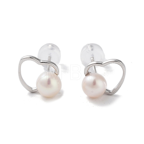Natural Pearl Stud Earrings for Women EJEW-C083-07B-P-1