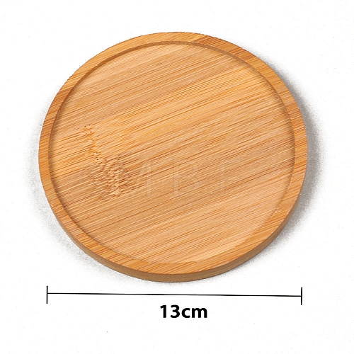 Flat Round Wood Mosaic Base PW-WG55259-05-1