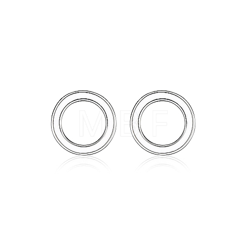 Ring Rhodium Plated 925 Sterling Silver Stud Earrings PB1316-3-1