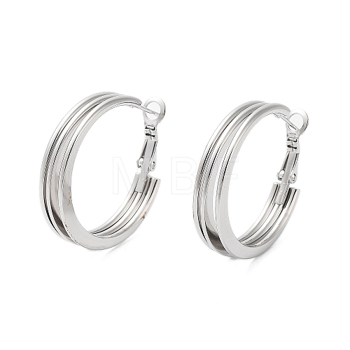 Tarnish Resistant 202 Stainless Steel Hoop Earrings EJEW-A041-03P-1