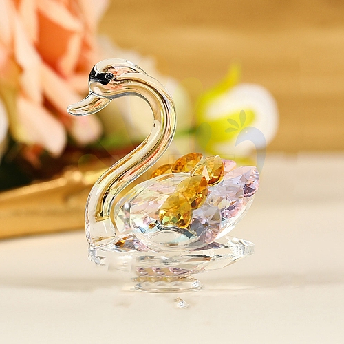 Handmade Lampwork Swan Display Decorations LAMP-PW0001-06A-1