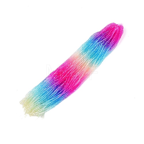 Gradient Color Baking Painted Glass Bead Strands X-DGLA-A039-T6mm-A08-1