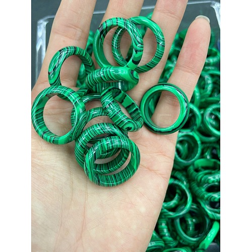 Natural Malachite Finger Rings WG8089A-06-1