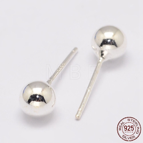 925 Sterling Silver Stud Earrings STER-K028-01S-2mm-1