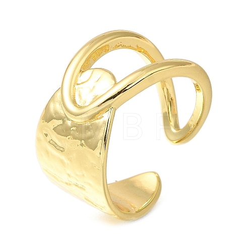 Rack Plating Brass Open Cuff Rings for Women RJEW-M022-16G-1