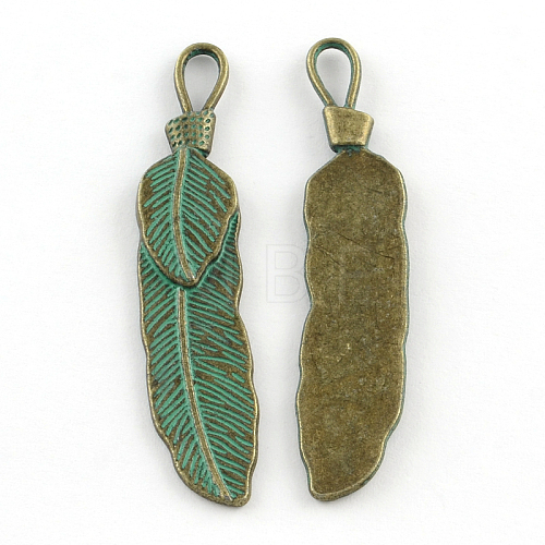 Leaf Zinc Alloy Big Pendants PALLOY-R065-117-FF-1