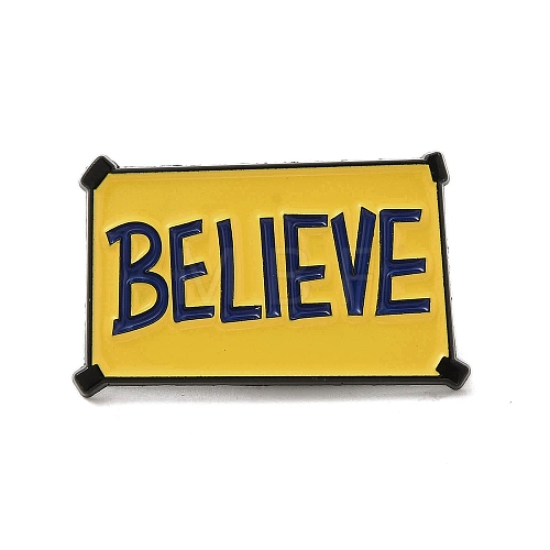 Word Believe Zinc Alloy Brooches JEWB-O014-02-1