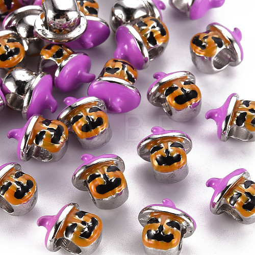 Autumn Theme Alloy Enamel European Beads MPDL-N040-005-RS-1