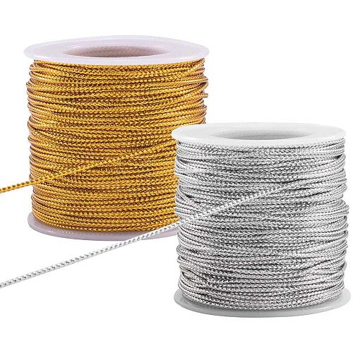 Jewelry Braided Thread Metallic Cords MCOR-PH0001-01-1