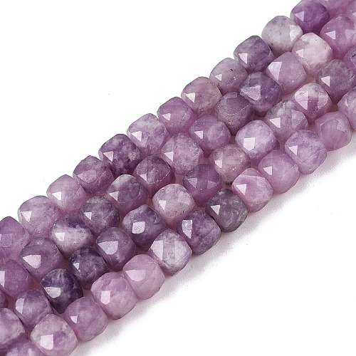 Natural Lepidolite/Purple Mica Stone Beads Strands G-N342-139-1