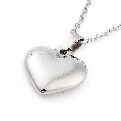 Non-Tarnish Heart 304 Stainless Steel Pendant Necklaces NJEW-G083-01B-P-1