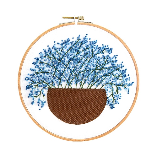 Gypsophila Pattern DIY Embroidery Kit DIY-P077-052-1