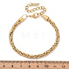 304 Stainless Steel Rope Chain Bracelets for Women BJEW-D338-01G-02-3