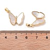 Double Butterfly Brass Micro Pave Clear Cubic Zirconia Pendants KK-B102-19G-3