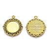 Tibetan Style Alloy Pendant Cabochon Settings TIBE-T003-08AG-RS-1