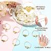 Natural Freshwater Pearl & 304 Stainless Steel Bead Finger Rings RJEW-FS00001-08-2