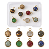 Fashewelry 8Pcs 8 Styles Natural Gemstone Pendants G-FW0001-29-10
