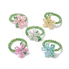 5Pcs Glass Seed Finger Rings for Women RJEW-JR01018-2