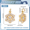 12Pcs Brass Micro Pave Cubic Zirconia Pendants KK-ME0004-66-2