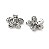 Brass Micro Pave Clear Cubic Zirconia Bead Caps KK-S350-08P-1