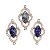 Natural Lapis Lazuli Faceted Connector Charms G-B081-01G-03-1