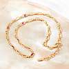 5MM Brass Pave Cubic Zirconia Oval Link Chain Necklaces NJEW-D324-01G-02-1