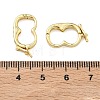 Oval Brass Micro Pave Clear Cubic Zirconia Twister Clasps KK-B170-18G-3