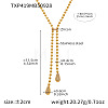 304 Stainless Steel Micro Pave Clear Cubic Zirconia Teardrop Tassel Lariat Necklaces for Women WGF9737-01-1