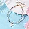 Butterfly Natural Cultured Freshwater Pearl Charm Bracelets BJEW-JB13547-01-1
