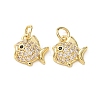 Brass Micro Pave Black Cubic Zirconia Charms CU-E003-18G-06-1