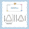 500Pcs 304 Stainless Steel Triangle Rings STAS-SC0005-43-2