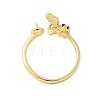 Bees Brass Enamel Cuff Ring Settings KK-K297-04G-3