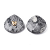 Natural Map Stone Pendant Rhinestone Settings G-N326-131-05-3