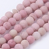 Frosted Natural Rhodonite Round Bead Strands G-G735-09F-4mm-1