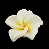 Handmade Polymer Clay 3D Flower Plumeria Beads X-CLAY-Q192-15mm-14-1