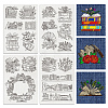 4 Sheets 11.6x8.2 Inch Stick and Stitch Embroidery Patterns DIY-WH0455-045-1