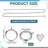 2Pcs Alloy Glass Flat Round Pet Fur Keepsake Locket Pendant 304 Stainless Steel Box Chain Necklaces NJEW-PH0001-54A-2