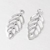 Hollow Leaf 316 Surgical Stainless Steel Filigree Charms X-STAS-M258-06-2