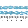 Opaque Solid Color Electroplate Glass Beads Strands EGLA-N013-J8mm-B05-4