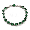 Teardrop Glass Link Chain Bracelets BJEW-H604-01P-01-1
