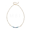 3.5MM Faceted Round Natural Kyanite & Apatite and Potato Pearl Beaded Necklaces NJEW-JN05976-01-3