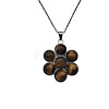 Natural Tiger Eye Flower Pendant Necklaces FO7861-16-1