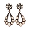 Alloy Synthetic Turquoise Dangle Stud Earrings EJEW-U053-12R-4