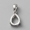 Rhodium Plated Sterling Silver Pendant Cabochon Settings STER-WH0016-07P-1