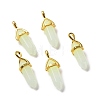 Luminous/Glow Bullet Glass Pointed Pendants GLAA-K058-01G-01-1