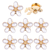 8Pcs Flower Alloy Resin Cufflinks FIND-PH0038-20-1