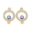 Alloy Blue Enamel Evil Eye Connector Charms ENAM-S003-03E-1