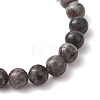 8mm Round Natural Fluorescent Syenite Rock(Glow under UV Light) Beaded Streth Bracelets BJEW-JB10859-5