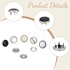 50Bags 5 Colors Stainless Steel 5 Claw Snap Buttons FIND-GF0009-83-5